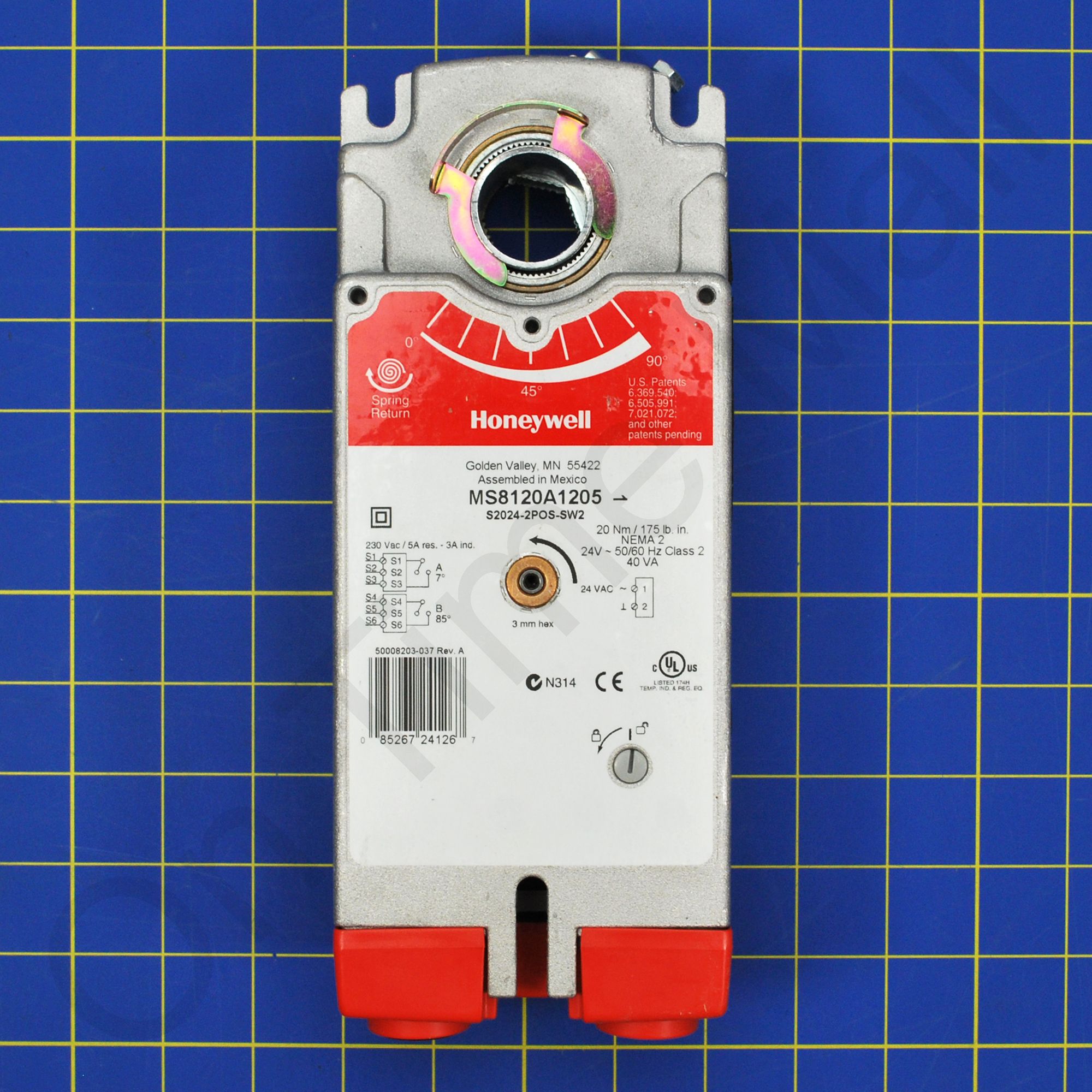 Honeywell MS8120A1205 Spring Return Direct Coupled Actuator